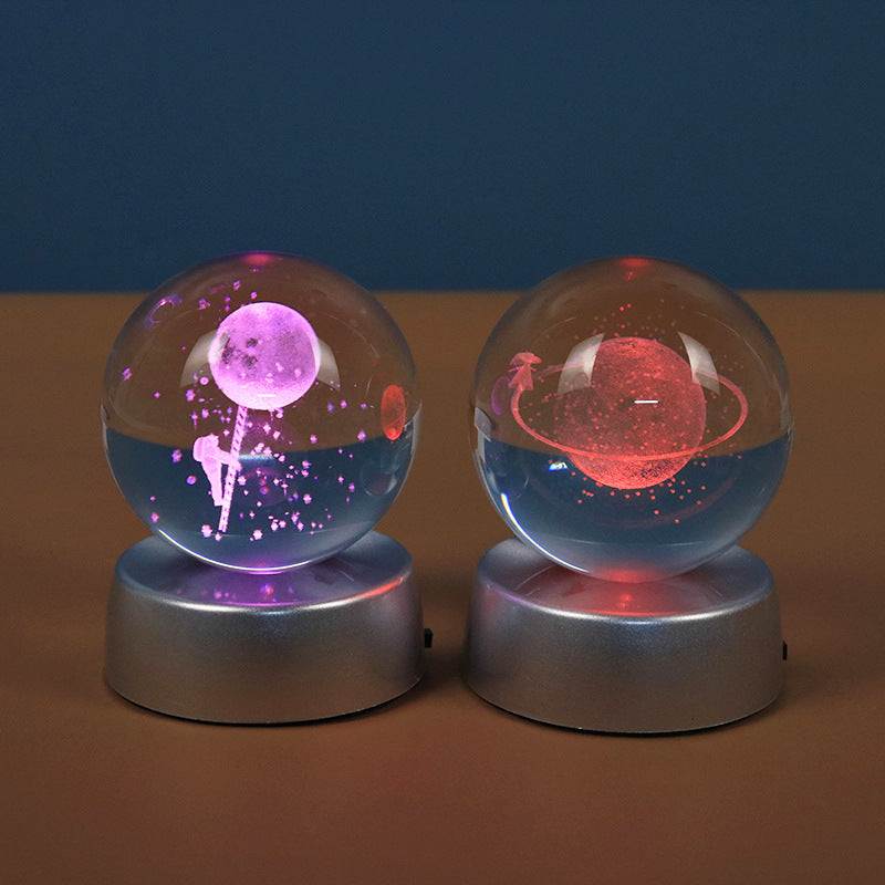 Starry Galaxy Series Crystal Ball Luminous 3D Carved Glass Inside