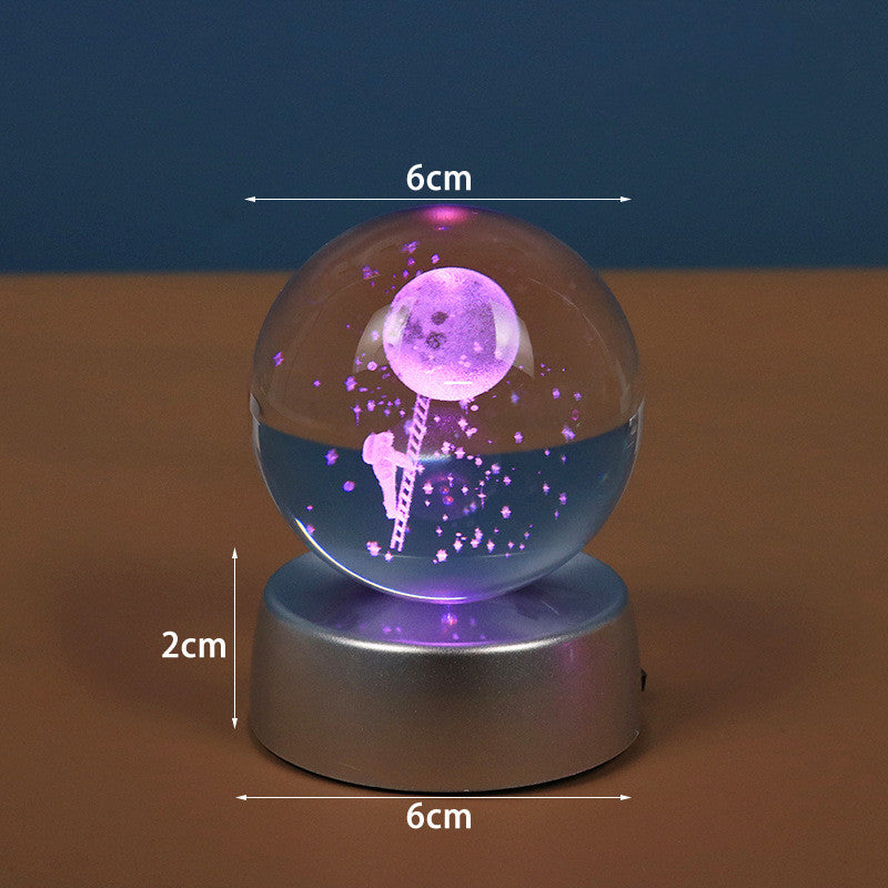 Starry Galaxy Series Crystal Ball Luminous 3D Carved Glass Inside